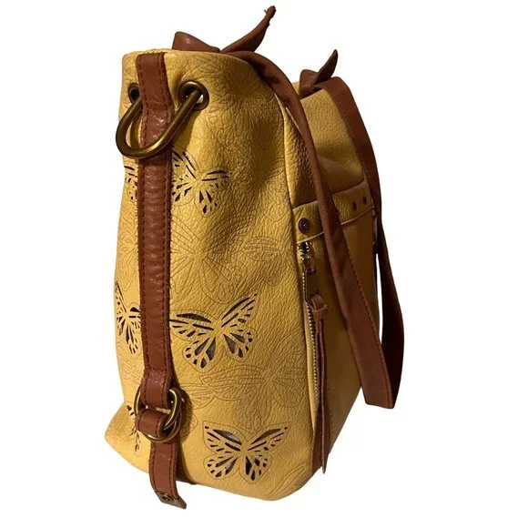 Vintage THE SAK COLLECTIVE Yellow Leather Hobo Shoulder Bag - Picture 15 of 16